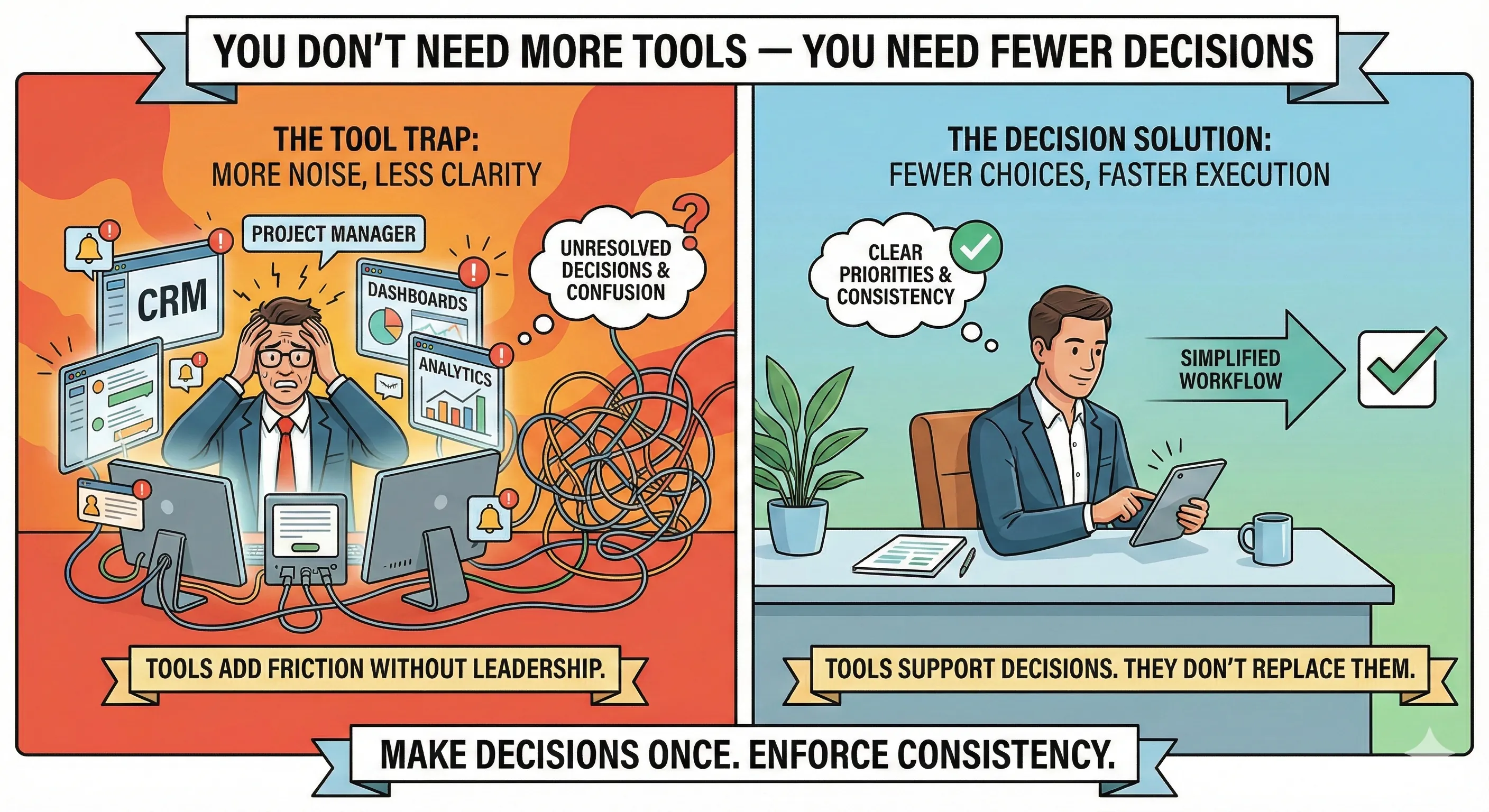 You Don't Need More Tools — You Need Fewer Decisions
